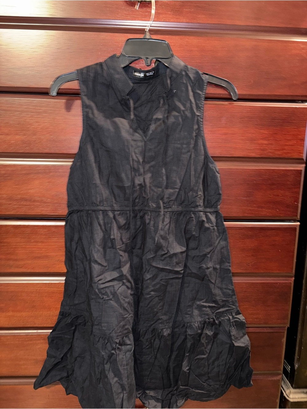 Sleeveless Black Tiered Women's Dress - Unbranded